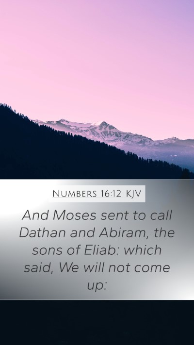 Numbers 16:12 KJV Mobile Phone Wallpaper - And Moses sent to call Dathan and Abiram, the - Mobile Bible Verse Wallpaper
