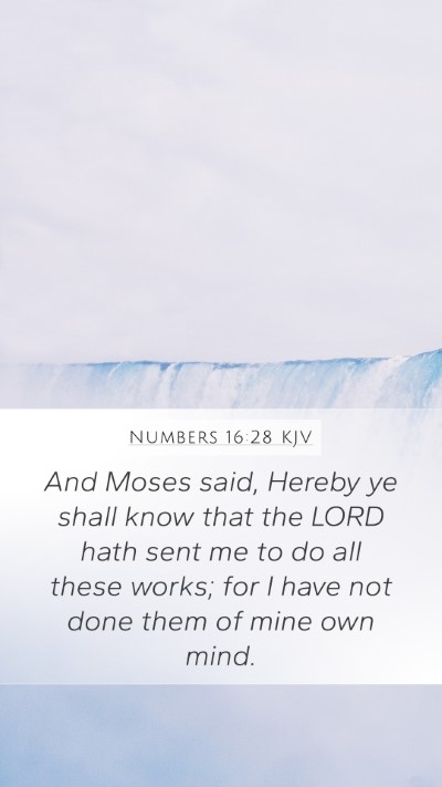 Numbers 16:28 KJV Bible Verse Image