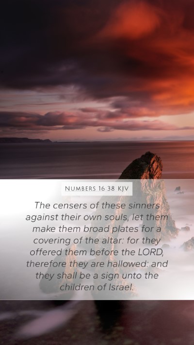 Numbers 16:38 KJV Bible Verse Image