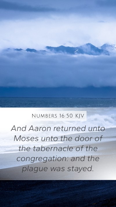 Numbers 16:50 KJV Mobile Phone Wallpaper - And Aaron returned unto Moses unto the door of - Mobile Bible Verse Wallpaper