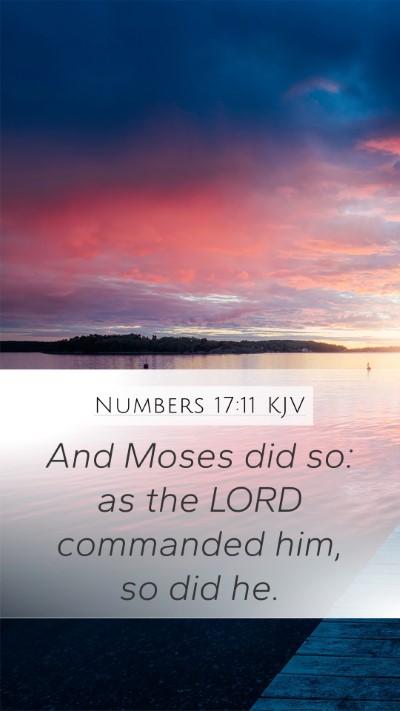 Numbers 17:11 KJV Mobile Phone Wallpaper - And Moses did so: as the LORD commanded him, so - Mobile Bible Verse Wallpaper