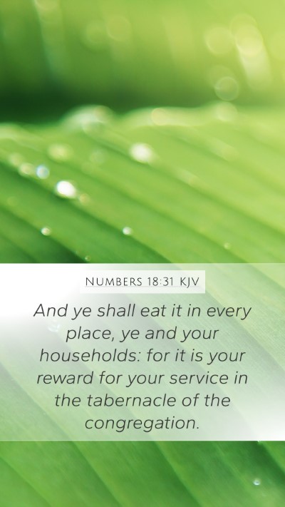 Numbers 18:31 KJV Mobile Phone Wallpaper - And ye shall eat it in every place, ye and your - Mobile Bible Verse Wallpaper
