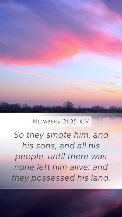 Numbers 21:35 KJV Bible Verse Image