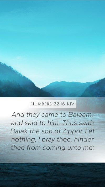 Numbers 22:16 KJV Bible Verse Image
