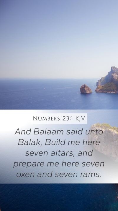 Numbers 23:1 KJV Mobile Phone Wallpaper - And Balaam said unto Balak, Build me here seven - Mobile Bible Verse Wallpaper