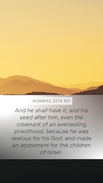 Numbers 25:13 KJV Bible Verse Image