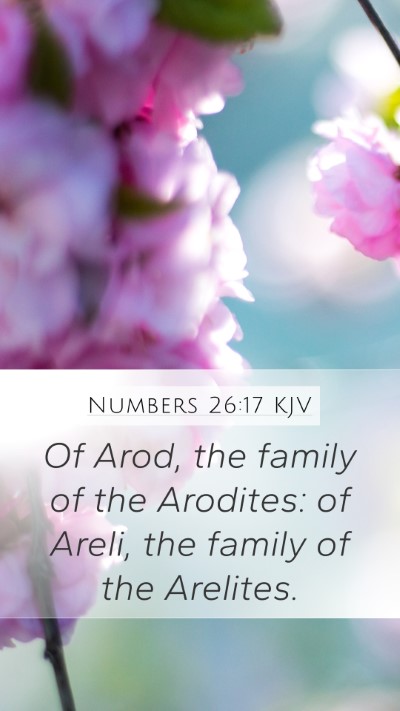 Numbers 26:17 KJV Mobile Phone Wallpaper - Of Arod, the family of the Arodites: of Areli, - Mobile Bible Verse Wallpaper