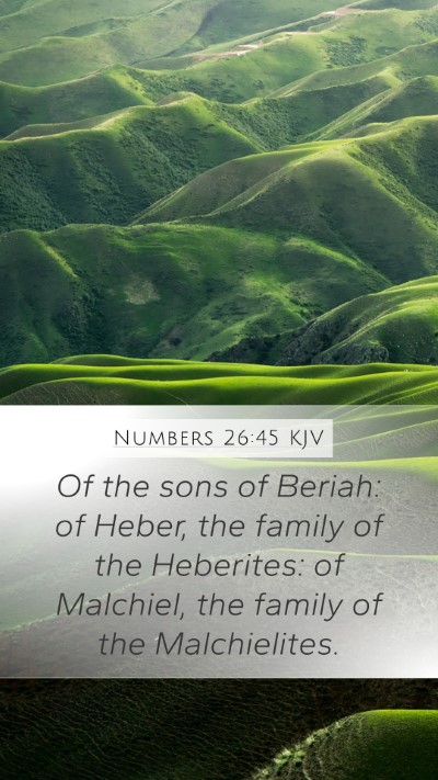 Numbers 26:45 KJV Mobile Phone Wallpaper - Of the sons of Beriah: of Heber, the family of - Mobile Bible Verse Wallpaper