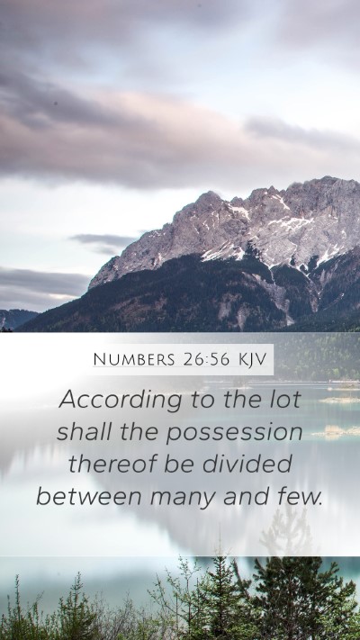 Numbers 26:56 KJV Mobile Phone Wallpaper - According to the lot shall the possession thereof - Mobile Bible Verse Wallpaper