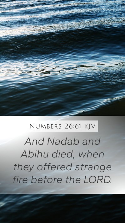 Numbers 26:61 KJV Bible Verse Image