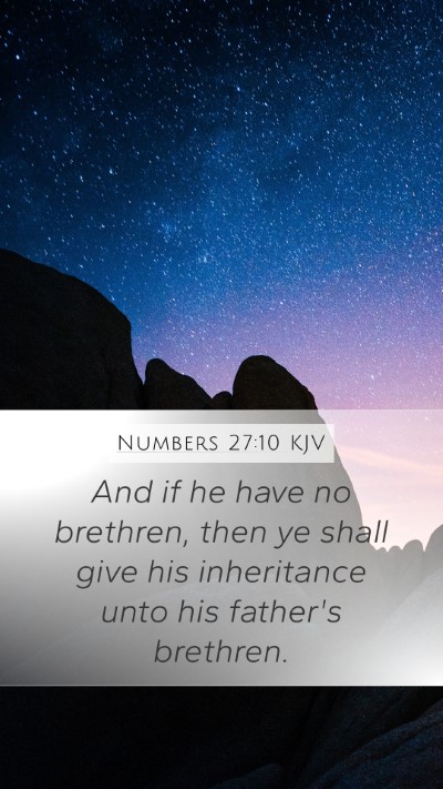 Numbers 27:10 KJV Mobile Phone Wallpaper - And if he have no brethren, then ye shall give - Mobile Bible Verse Wallpaper