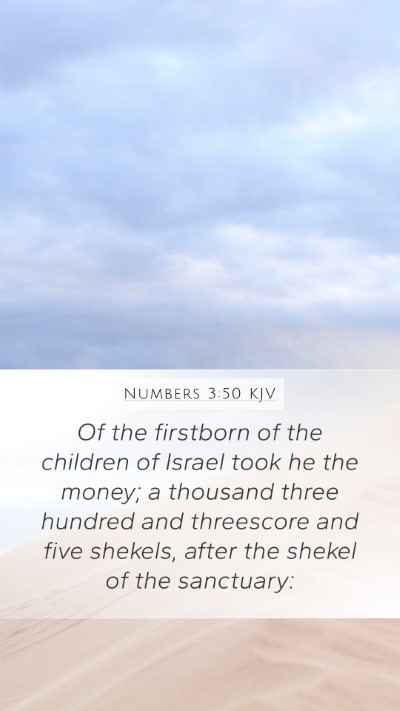 Numbers 3:50 KJV Bible Verse Image