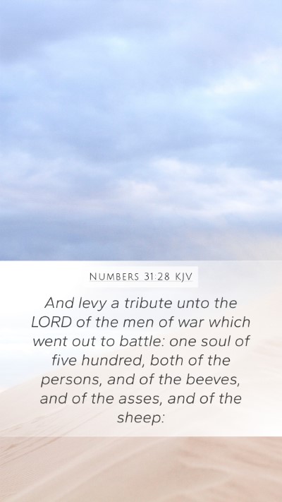 Numbers 31:28 KJV Bible Verse Image