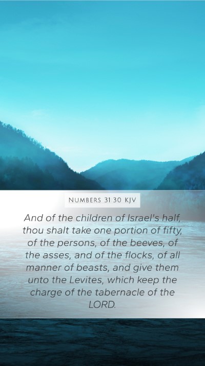 Numbers 31:30 KJV Bible Verse Image