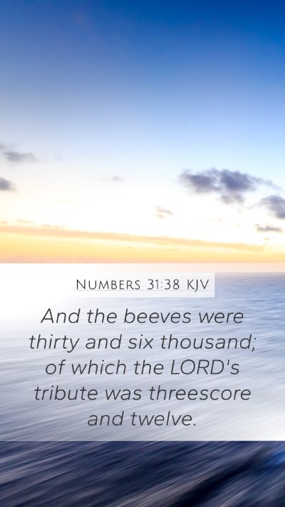 Numbers 31:38 KJV Mobile Phone Wallpaper - And the beeves were thirty and six thousand; of - Mobile Bible Verse Wallpaper