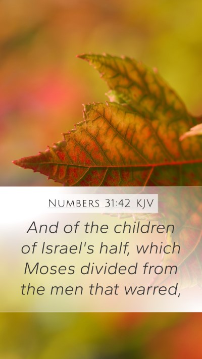 Numbers 31:42 KJV Mobile Phone Wallpaper - And of the children of Israel's half, which Moses - Mobile Bible Verse Wallpaper