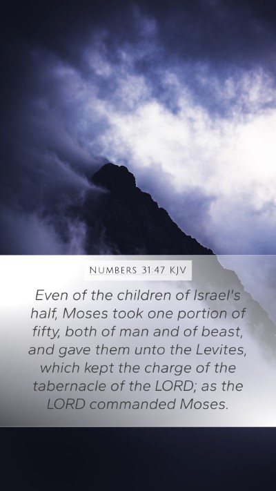 Numbers 31:47 KJV Bible Verse Image