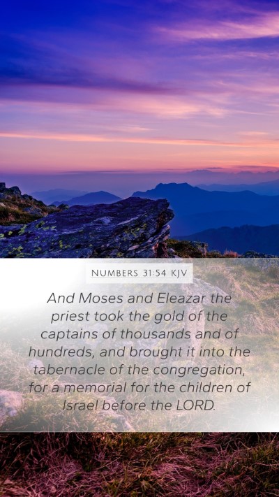 Numbers 31:54 KJV Bible Verse Image