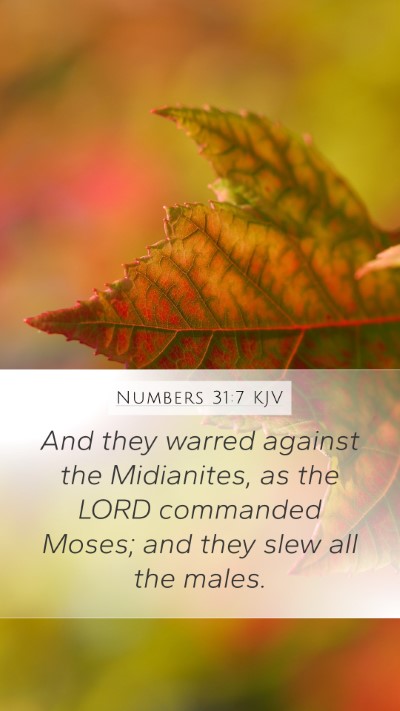 Numbers 31:7 KJV Mobile Phone Wallpaper - And they warred against the Midianites, as the - Mobile Bible Verse Wallpaper