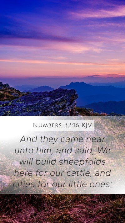 Numbers 32:16 KJV Bible Verse Image