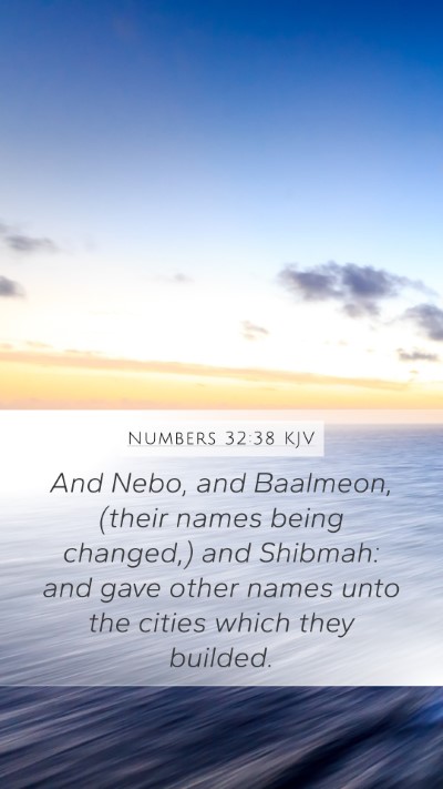 Numbers 32:38 KJV Bible Verse Image