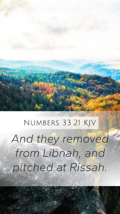 Numbers 33:21 KJV Mobile Phone Wallpaper - And they removed from Libnah, and pitched at - Mobile Bible Verse Wallpaper