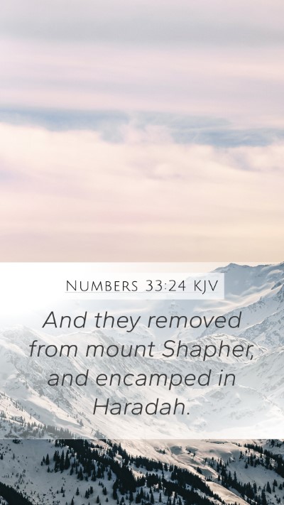 Numbers 33:24 KJV Mobile Phone Wallpaper - And they removed from mount Shapher, and encamped - Mobile Bible Verse Wallpaper