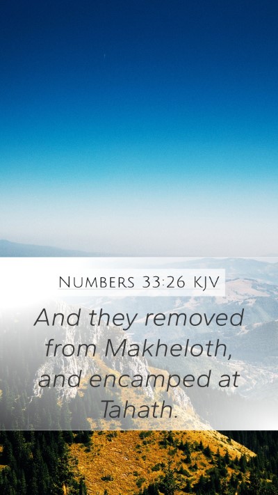 Numbers 33:26 KJV Mobile Phone Wallpaper - And they removed from Makheloth, and encamped at - Mobile Bible Verse Wallpaper