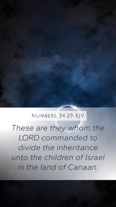 Numbers 34:29 KJV Mobile Phone Wallpaper - These are they whom the LORD commanded to divide - Mobile Bible Verse Wallpaper