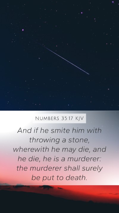 Numbers 35:17 KJV Mobile Phone Wallpaper - And if he smite him with throwing a stone, - Mobile Bible Verse Wallpaper