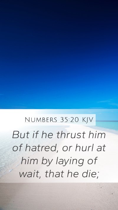 Numbers 35:20 KJV Bible Verse Image