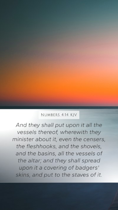 Numbers 4:14 KJV Bible Verse Image