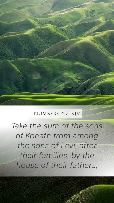 Numbers 4:2 KJV Mobile Phone Wallpaper - Take the sum of the sons of Kohath from among the - Mobile Bible Verse Wallpaper