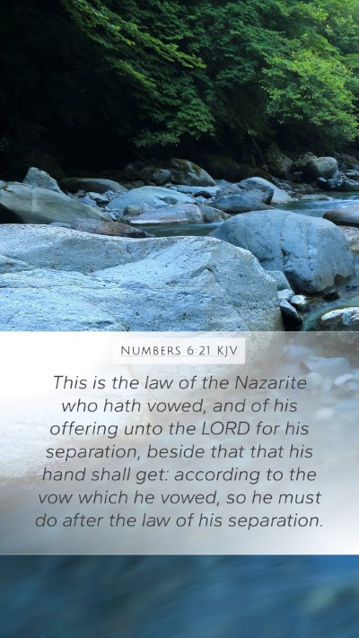 Numbers 6:21 KJV Bible Verse Image