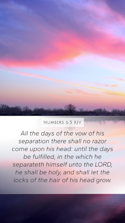 Numbers 6:5 KJV Bible Verse Image