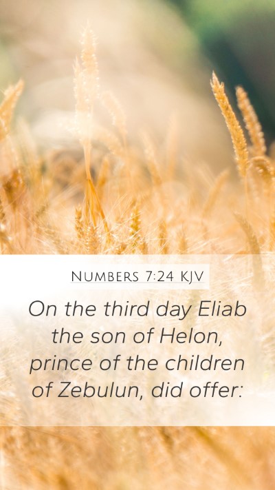 Numbers 7:24 KJV Bible Verse Image