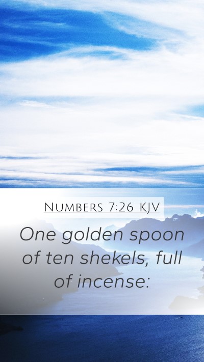 Numbers 7:26 KJV Mobile Phone Wallpaper - One golden spoon of ten shekels, full of - Mobile Bible Verse Wallpaper