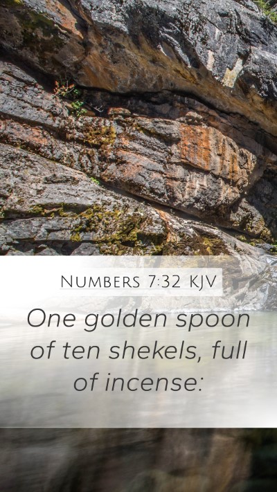 Numbers 7:32 KJV Mobile Phone Wallpaper - One golden spoon of ten shekels, full of - Mobile Bible Verse Wallpaper