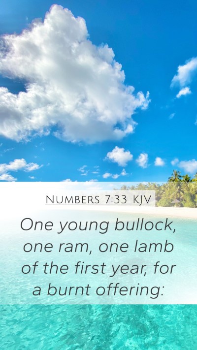 Numbers 7:33 KJV Mobile Phone Wallpaper - One young bullock, one ram, one lamb of the first - Mobile Bible Verse Wallpaper
