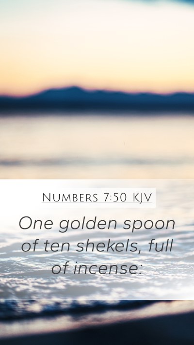 Numbers 7:50 KJV Mobile Phone Wallpaper - One golden spoon of ten shekels, full of - Mobile Bible Verse Wallpaper