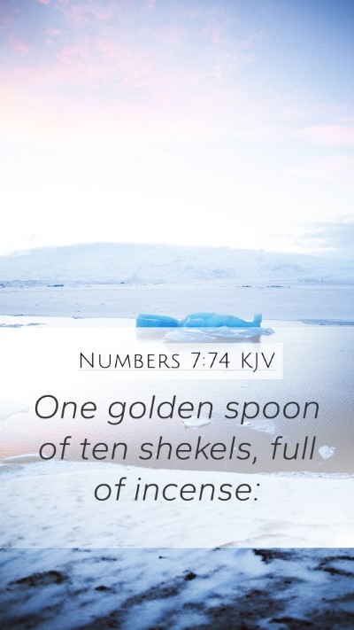 Numbers 7:74 KJV Mobile Phone Wallpaper - One golden spoon of ten shekels, full of - Mobile Bible Verse Wallpaper
