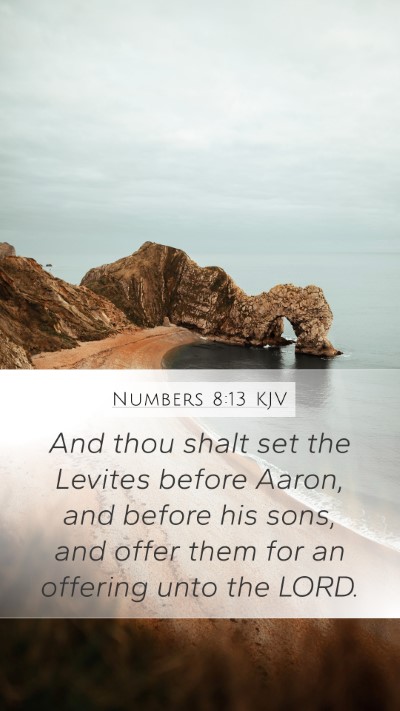 Numbers 8:13 KJV Mobile Phone Wallpaper - And thou shalt set the Levites before Aaron, and - Mobile Bible Verse Wallpaper