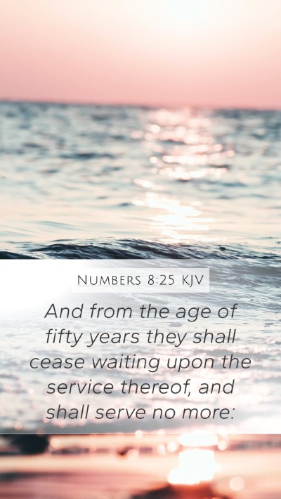Numbers 8:25 KJV Mobile Phone Wallpaper - And from the age of fifty years they shall cease - Mobile Bible Verse Wallpaper