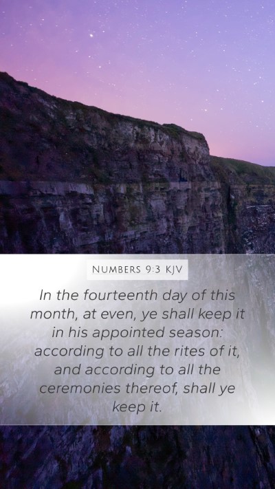 Numbers 9:3 KJV Bible Verse Image