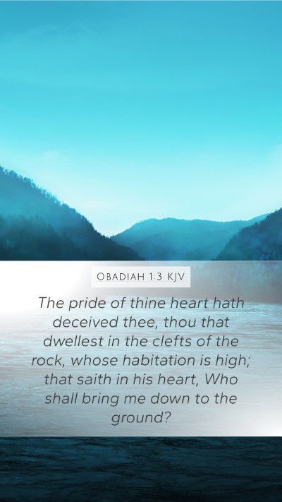 Obadiah 1:3 KJV Bible Verse Image