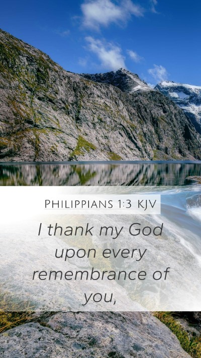 Philippians 1:3 KJV Bible Verse Image
