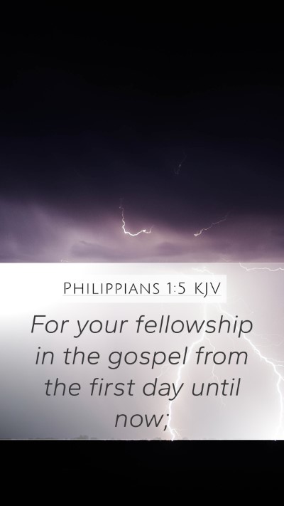 Philippians 1:5 KJV Bible Verse Image