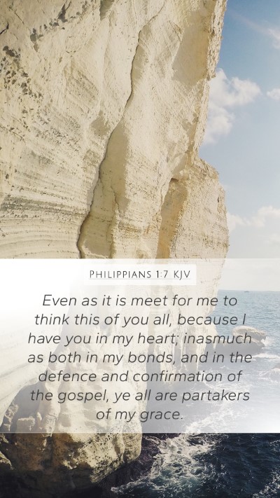 Philippians 1:7 KJV Bible Verse Image
