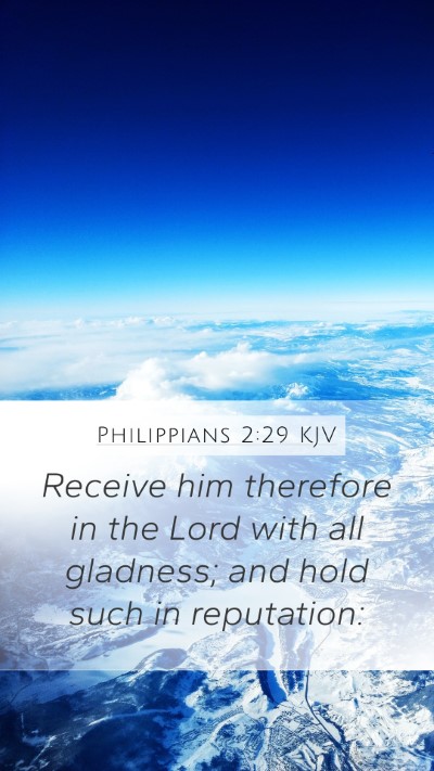 Philippians 2:29 KJV Bible Verse Image