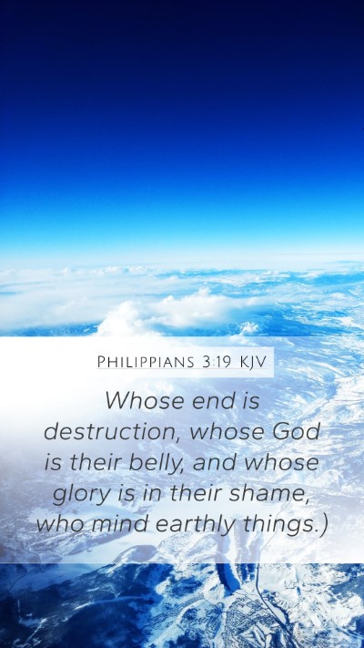 Philippians 3:19 KJV Bible Verse Image
